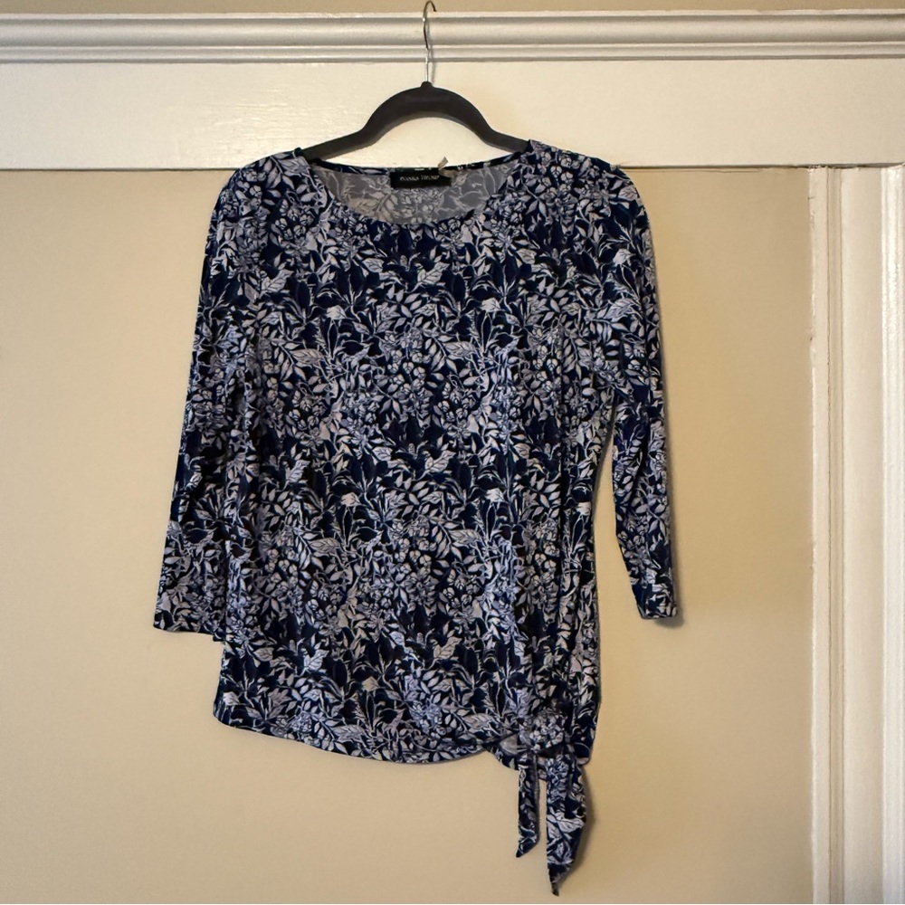 White and Blue Blouse